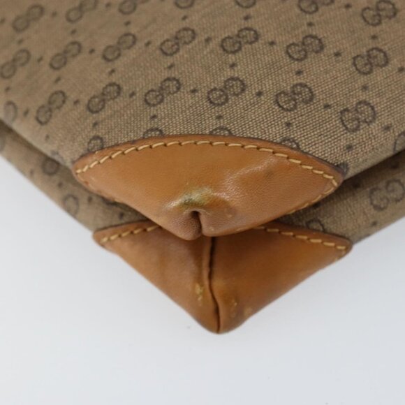 Authentic GUCCI Micro GG Supreme Shoulder Bag PVC Beige Gold - Picture 3 of 16